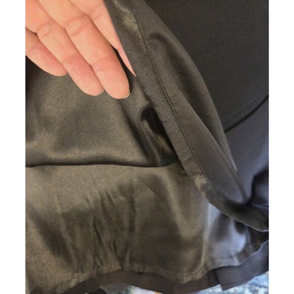 H&M Womens 6 Black Skirt Pleated Side Zip Grossgrain Belt Lined Dark Academia - Picture 5 of 9